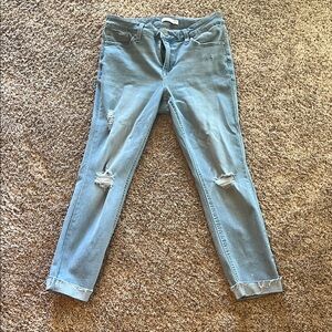 LC Lauren Conrad Blue Ankle Cropped Jeans